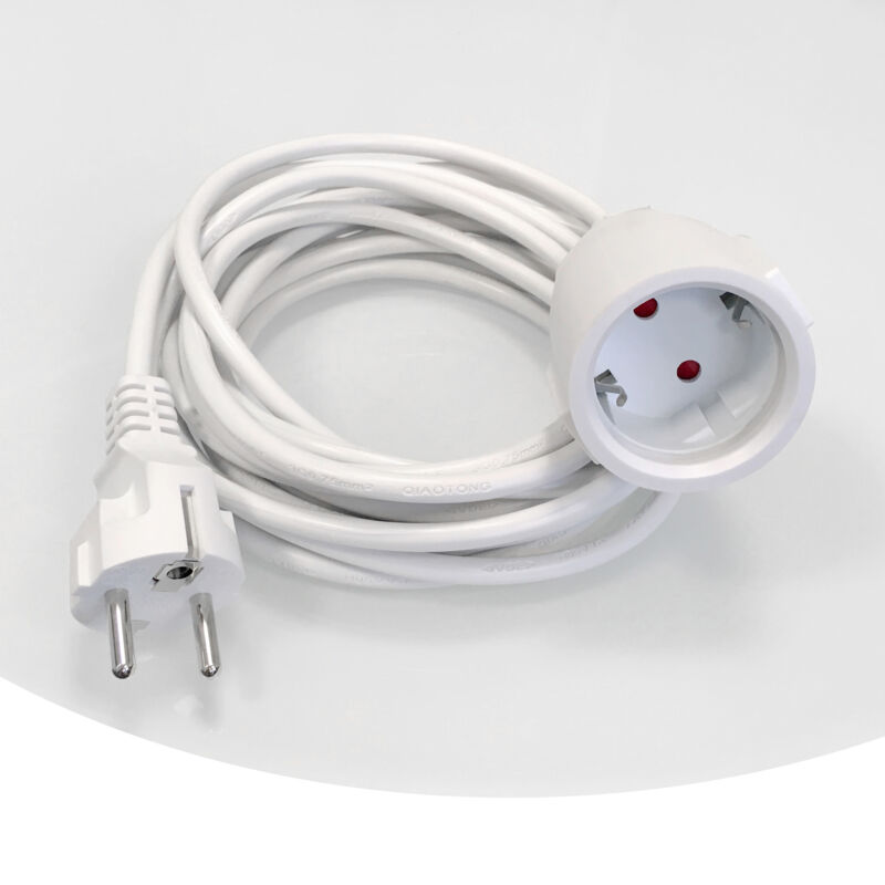 VIESTA Verlängerungskabel IP20 für Infrarotheizung, Elektroheizung und Heizpaneel 5m, mit Euro-Stecker und Schutzkontakt, Verlängerung, Stromkabel,