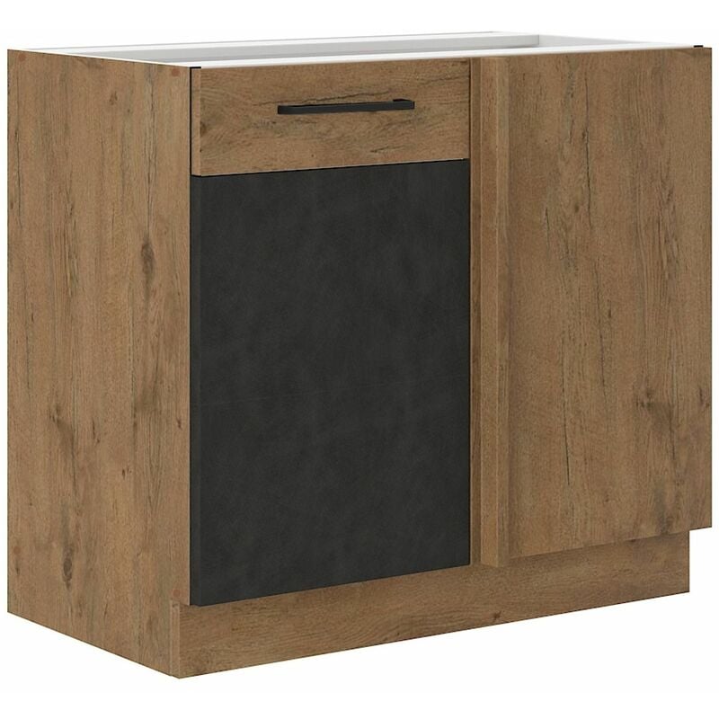 Küchen Preisbombe - Vigo Eckunterschrank 105 cm Eiche Lancelot Matera Grau Küchenzeile Einbauküche