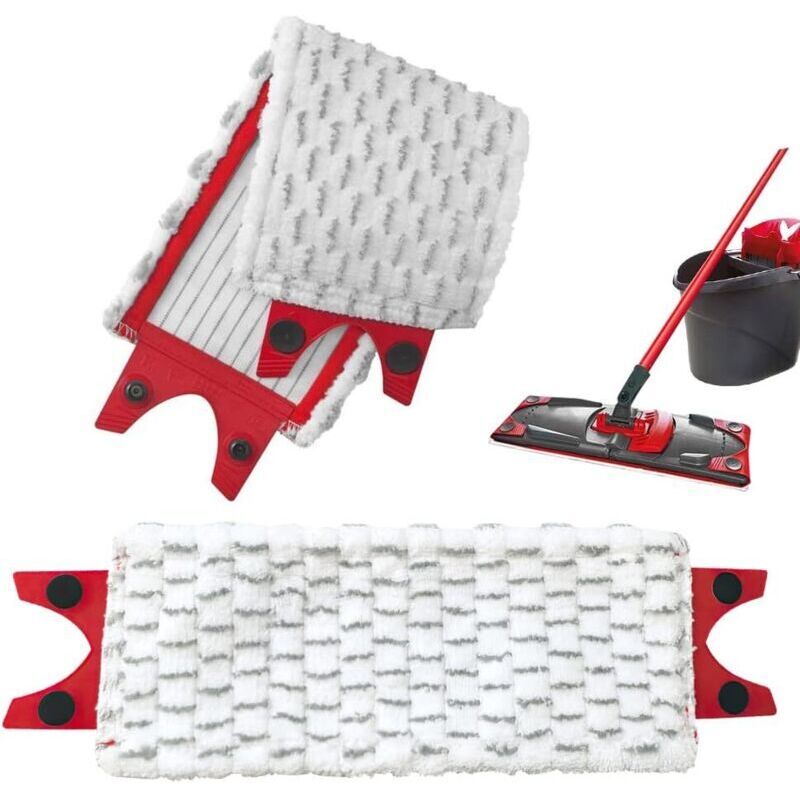 Vileda Wischmopp-Nachfüllpackung (2er-Pack) Vileda 2-in-1 Wischmopp- und Bürstenset Mikrofasertuch für optimale Saugfähigkeit, sanft zu Böden für