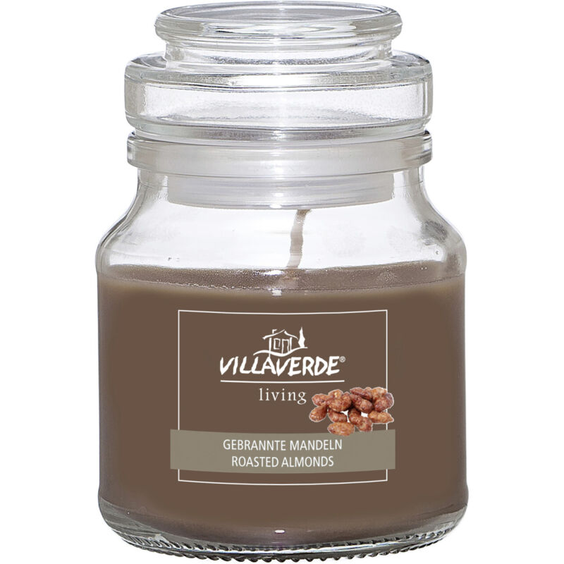 Duftkerze im Glas m. Deckel Gebrannte Mandeln, h 7,8 cm, ø 7 cm Duftkerze - Villa Verde