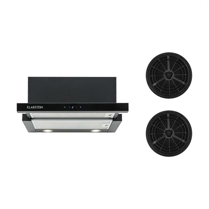 Klarstein - Vinea Dunstabzugshaube Umluftset 60cm 610m³/h Aktivkohlefilter schwarz