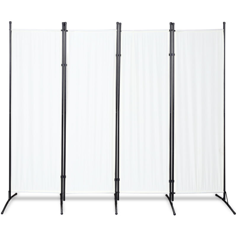 Swanew Paravent Sichtschutzwand Raumteiler Stellwand Raumteiler Trennwand Sichtschutz 215x170cm Beige 4 Trennwände flexibel verstellbar