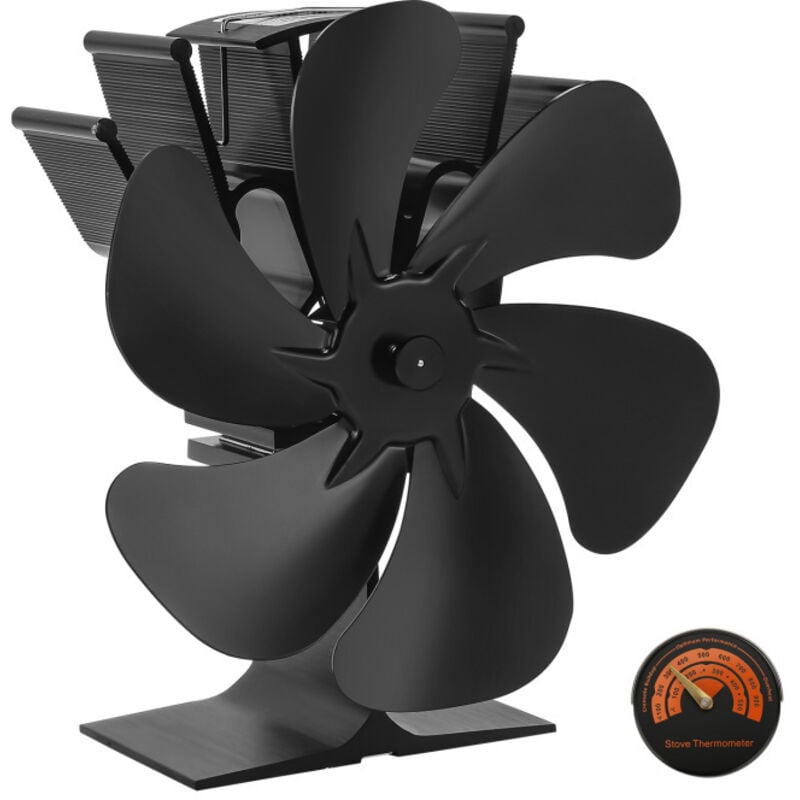 Vingo - swanew Stromloser Kaminofen Ventilator Sonstiges Kaminzubehör Kamin Ofen Gebläse für Kamin mit Thermometer