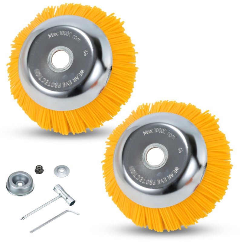 Swanew Unkrautbürste 2er Sonstiges Rasenmäherzubehör Nylon Nylonbürste Freischneideraufsatz 25,4x200mm Für Motorsense Freischneider