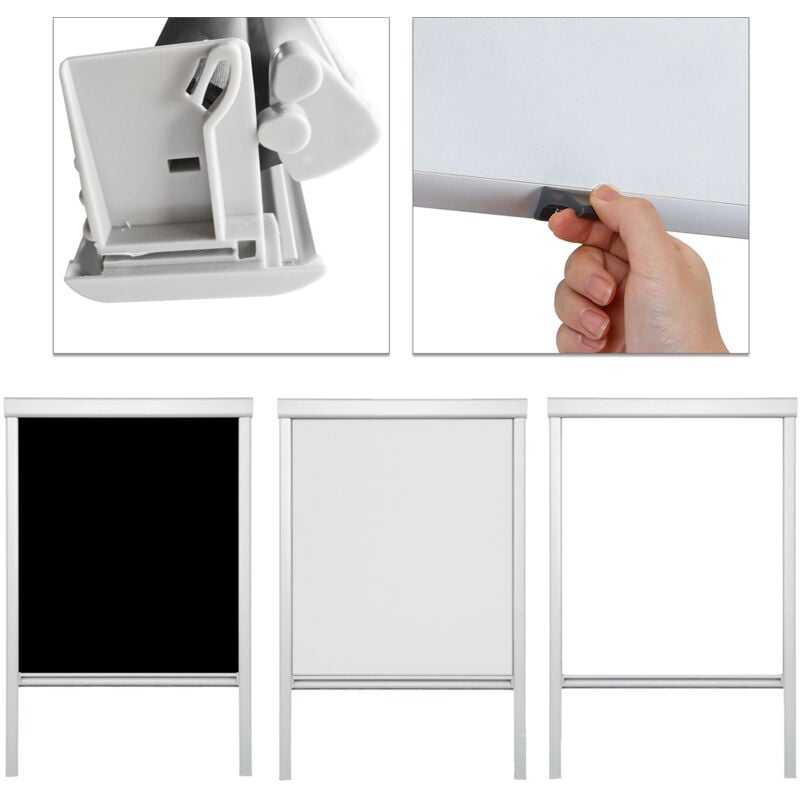 SWANEW Verdunkelungsrollo S08 100% Verdunkelung Blickdicht Rollo Verdunkelung fürVELUX Dachfenster Silberner Aluminiumrahmen Thermo-Rollo (Grau