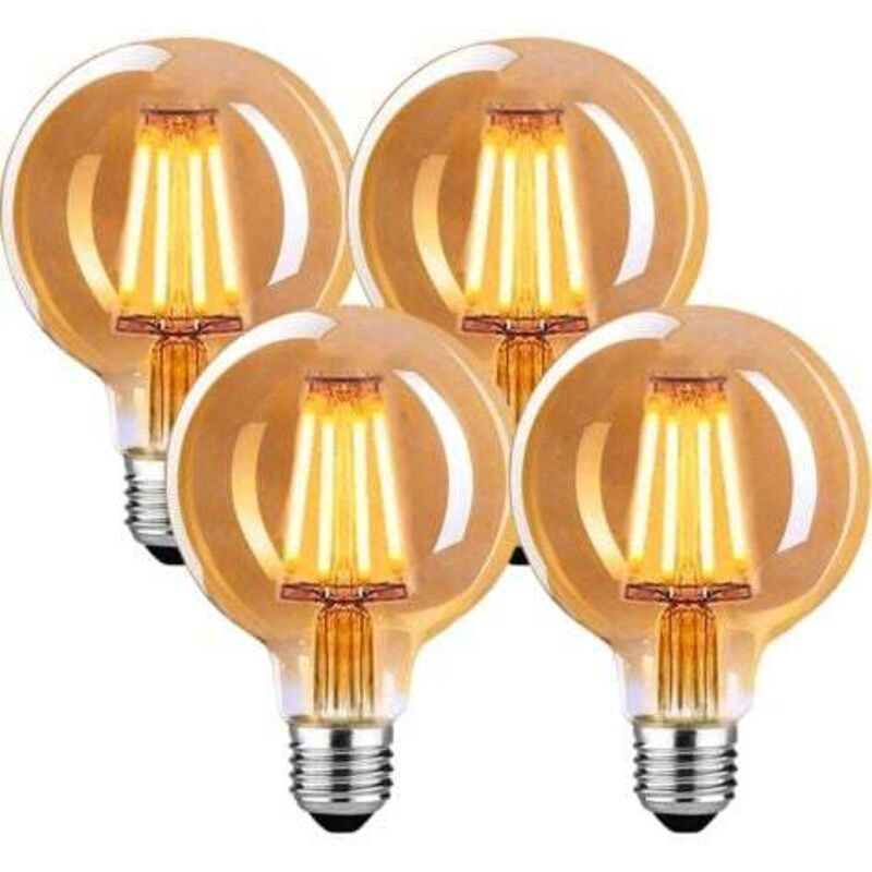 Aougo - Vintage-E27-LED-Glühbirne, dimmbar, E27-Vintage-Glühbirne, 4 w, G80, Vintage-E27-Glühbirne, warmweiß 2700 k, Vintage-LED-Glühbirne, ideal für