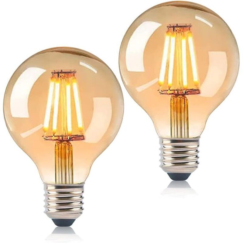 Vintage E27 LED-Glühbirne, Edison Retro-LED-Glühbirne 6W Edison Vintage G80 Dekorative Glühbirne Warmweiß Ideal für Heimbeleuchtung Café Dekoration