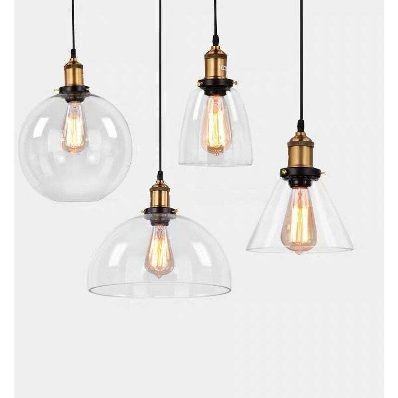 Vintage-Kronleuchter, Industrie-Glas-Kronleuchter, Edison E27, Sockel, Schlafzimmer, Wohnzimmer, Küche, Esszimmer