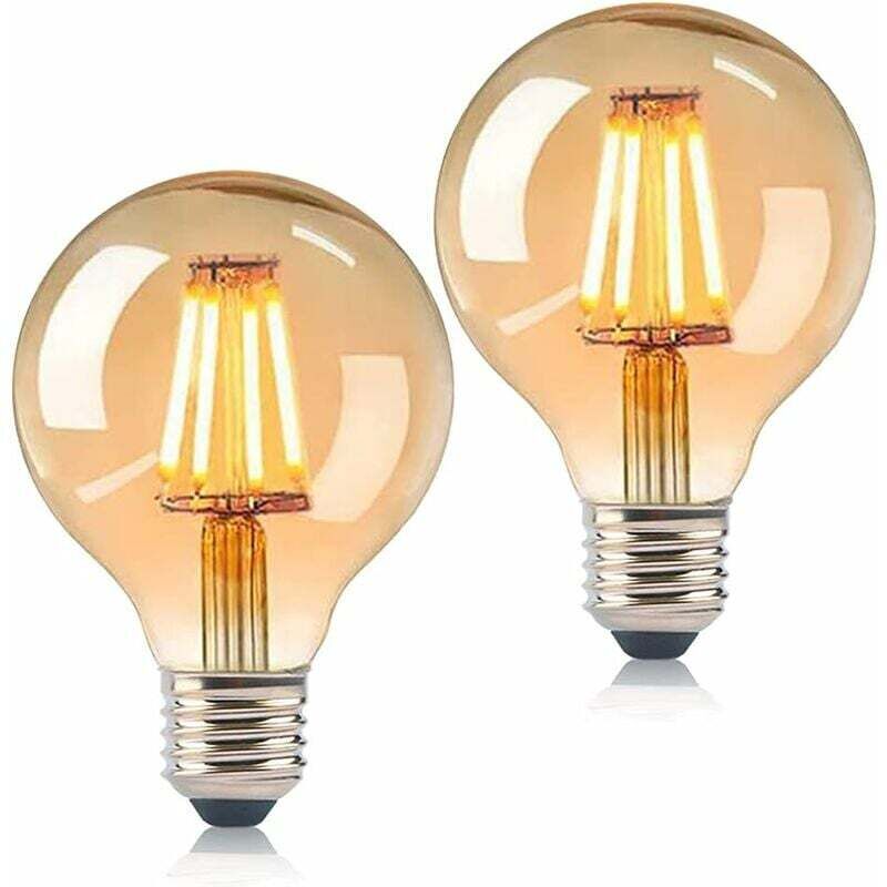 Ampoule LED vintage E27,Edison ampoule rétro LED ampoule 6 W Edison Vintage G80 Ampoule décorative Blanc chaud Idéal pour éclairage domestique Café