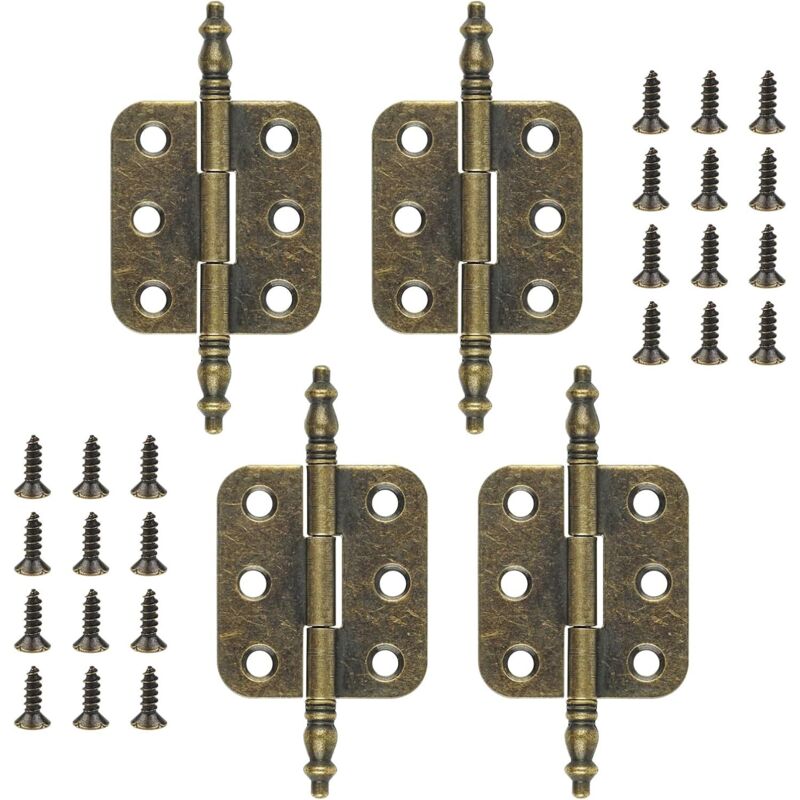 Vintage-Möbelscharniere, dicke bronzene Klappscharniere, geeignet für Vintage-Möbel, Schränke und Schmuckkästchen (bronzefarben, 70 34 mm - 4 Stück).