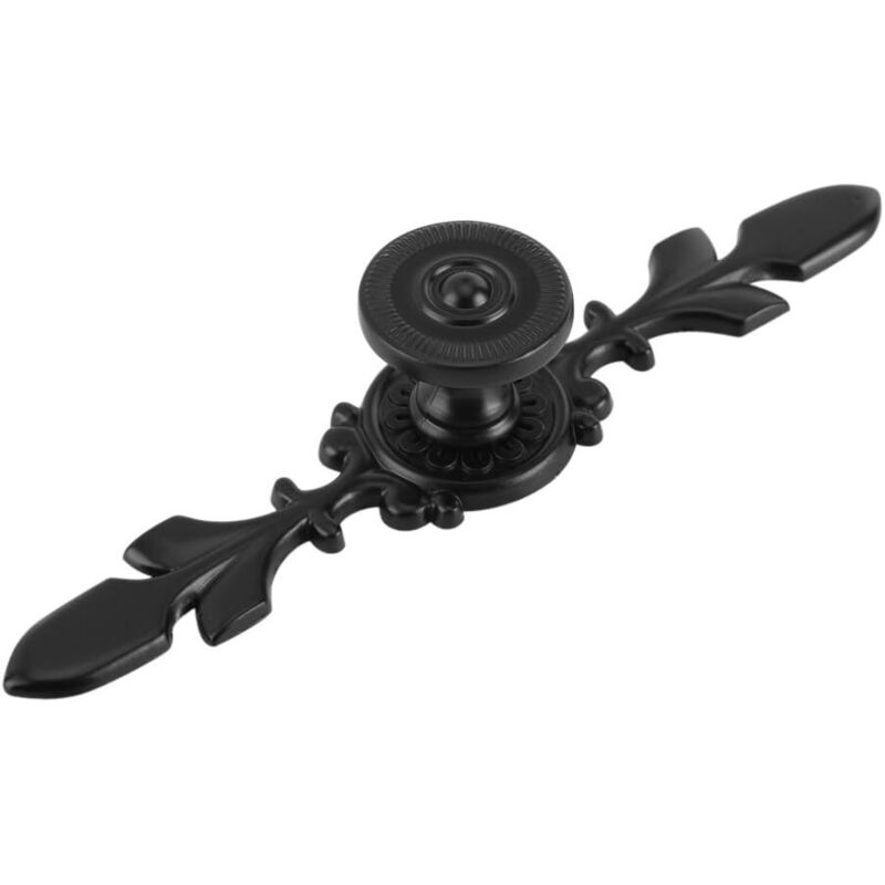 Vintage-Stil, 4er-Set schwarze Türgriffe mit Schrauben für Möbeltüren, Schubladen, Kleiderschränke und Kommoden – klassisches Design