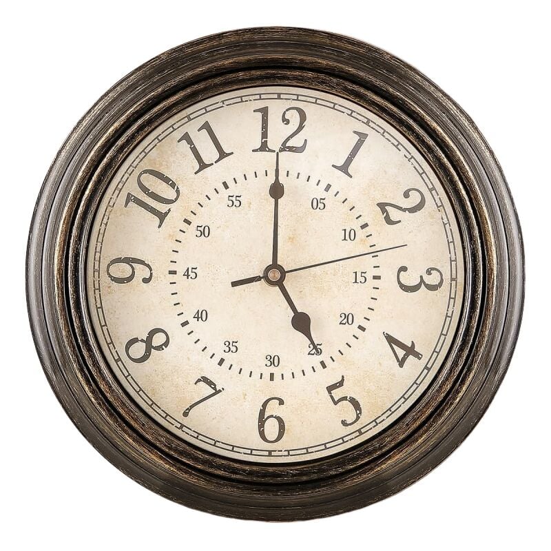 Vintage-Wanduhr, Wanduhren zur genauen Zeitanzeige, geräuschlose Wanduhr fürs Schlafzimmer, leicht ablesbare batteriebetriebene Wanduhr, 30 cm