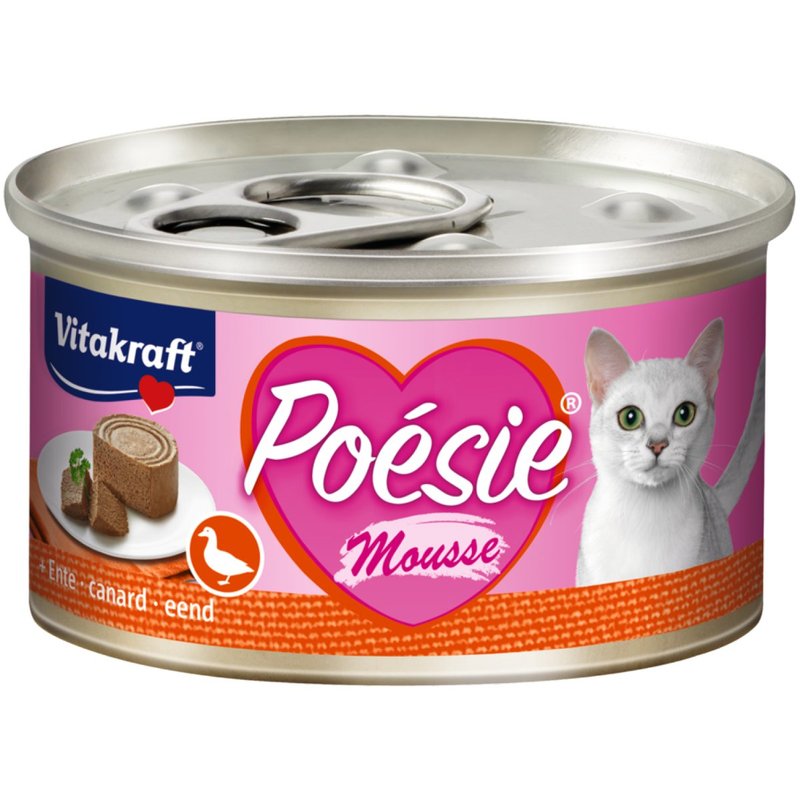 Vitakraft - Katzenfutter Poesie Mousse, Ente - 12 Dosen