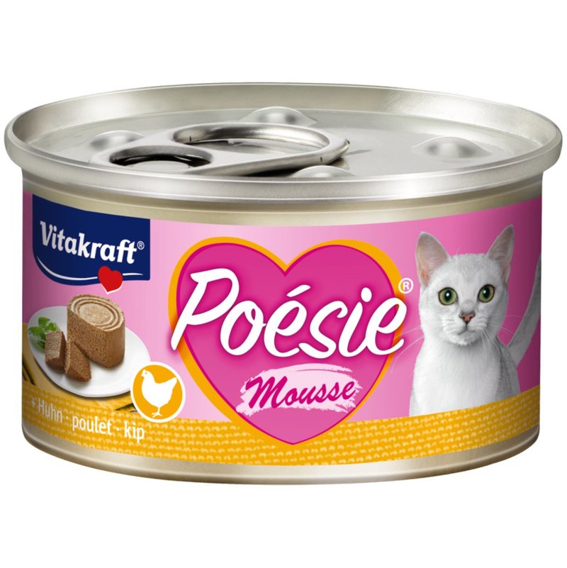 Vitakraft - Katzenfutter Poesie Mousse, Huhn - 12 Dosen