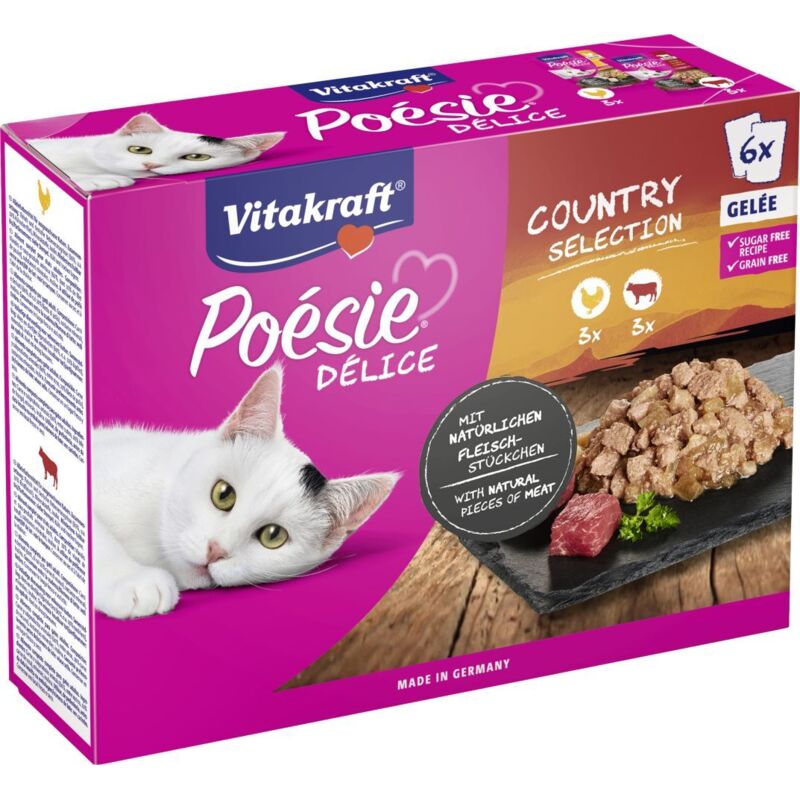 Vitakraft Poésie Katzenfutter Délice Gelée Country Selection 6 x 85 g Nassfutter Katze
