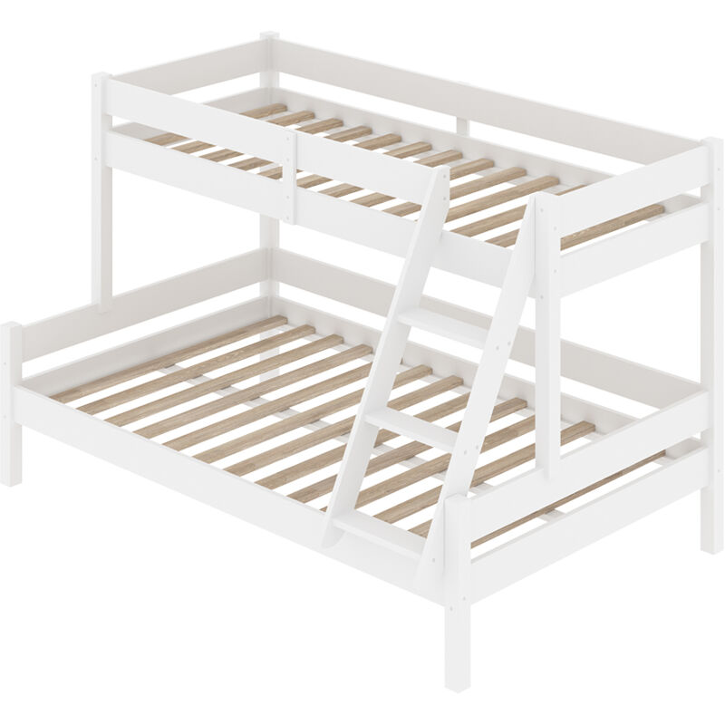 Etagenbett Everest, Weiß, 140x200 / 90x200 cm Vitalispa