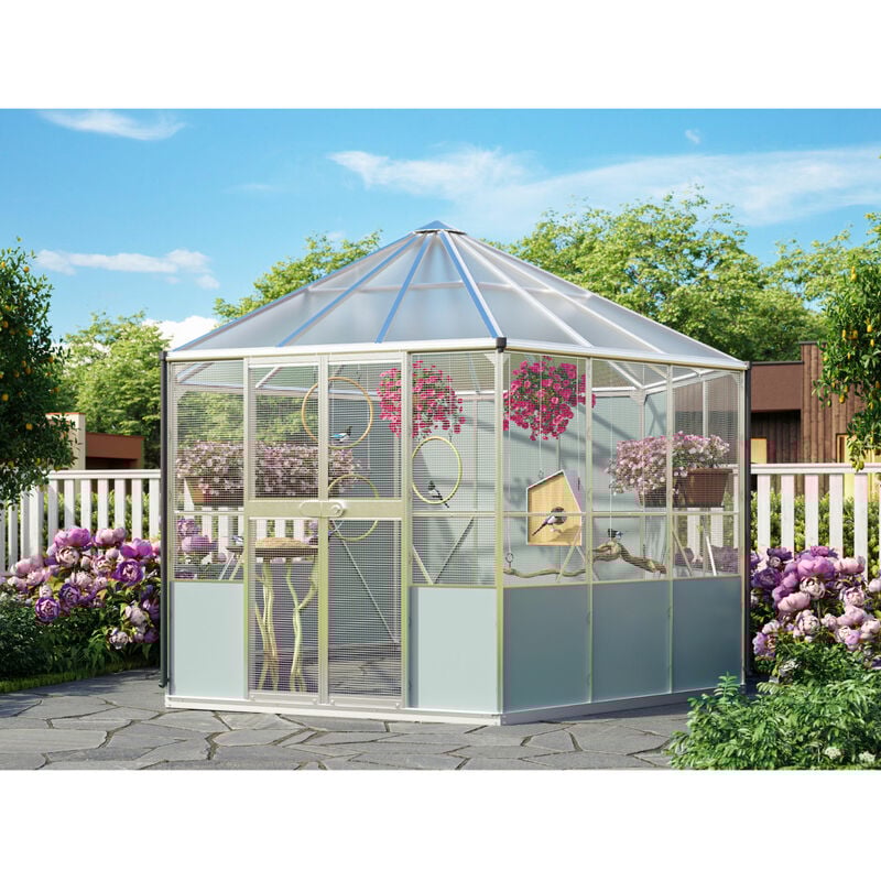 Vitavia Gewächshaus-Pavillon/ Vogelvoliere 'Circus 9000', aluminium eloxiert, 9,0 m²