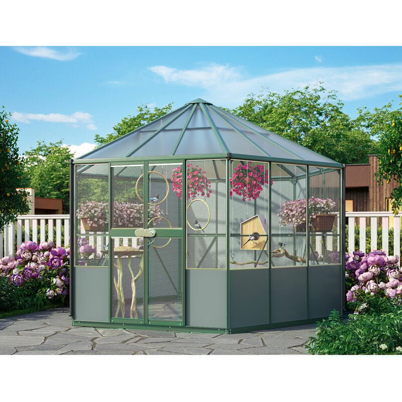 Vitavia - Gewächshaus-Pavillon/ Vogelvoliere 'Circus 9000', smaragd, 9,0 m²