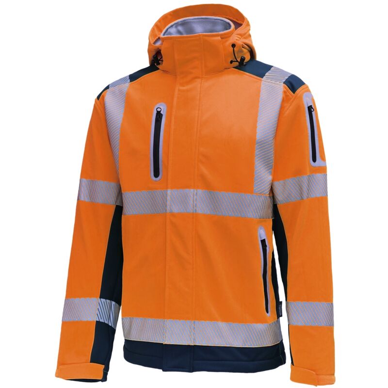 Vizwell Warnschutz-Softshelljacke VW177T Gr. XL orange