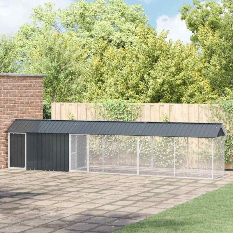 vidaXL Vogelkäfig Anthrazit 630 x 103 x 142 cm Verzinkter Stahl