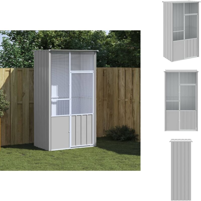 Vogelkäfige & -ständer - Living Voliere Grau 115x78x200 cm Verzinkter Stahl - Grau