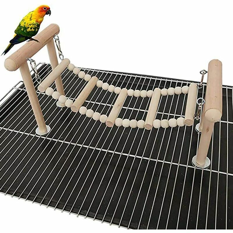 Vogelsitzstange, Kletterleiter aus Holz, Spielgeräte für Papageien, Vogelkäfig, Superma, Sunny