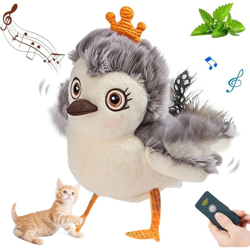 Vogelspielzeug für Katzen, fliegender Vogel für Katzen, bewegliches Vogelspielzeug für Katzen, singender Vogelspielzeug für Katzen, flatternder