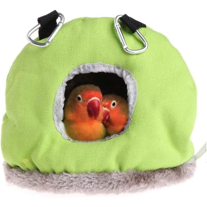 Voliere und Futterstation, warmes Nest, Vogelbett, Winter, warmes Vogelnest, rundes hängendes Papageienzelt für kleine Haustiere (L)
