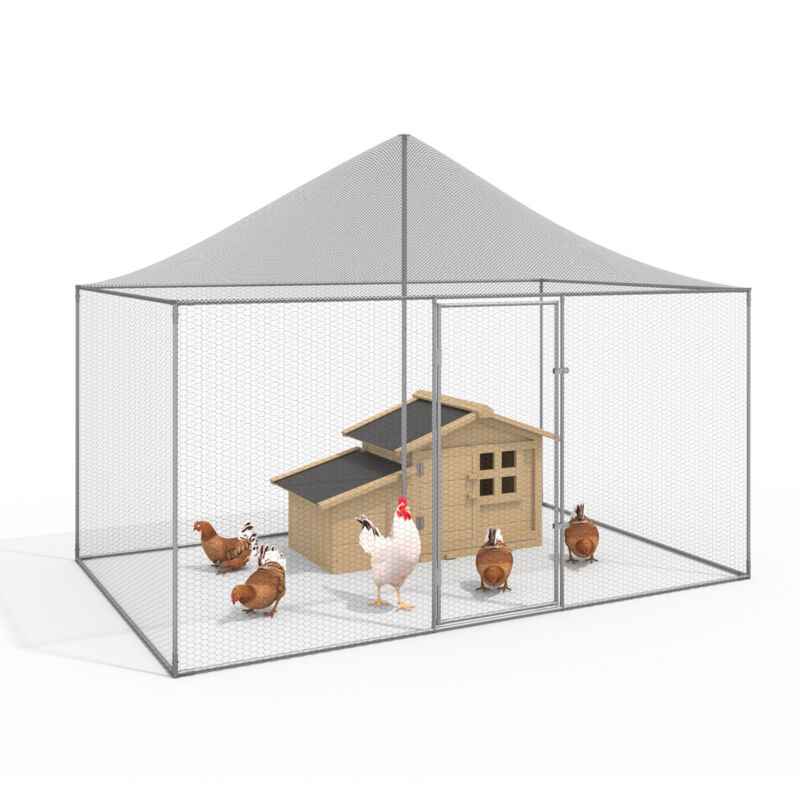Voliere 6 m² Gitterpark 3 x 2 M Hühnergehege für Hinterhoftiere