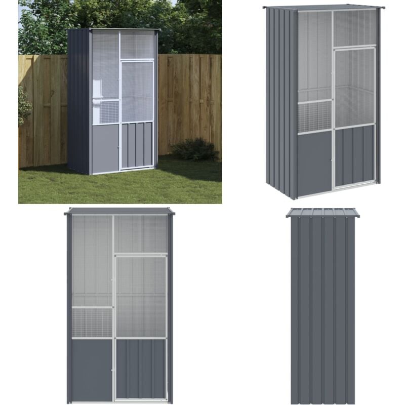 Voliere Anthrazit 115x78x200 cm Verzinkter Stahl - Voliere - Volieren - Home & Living - Anthrazit