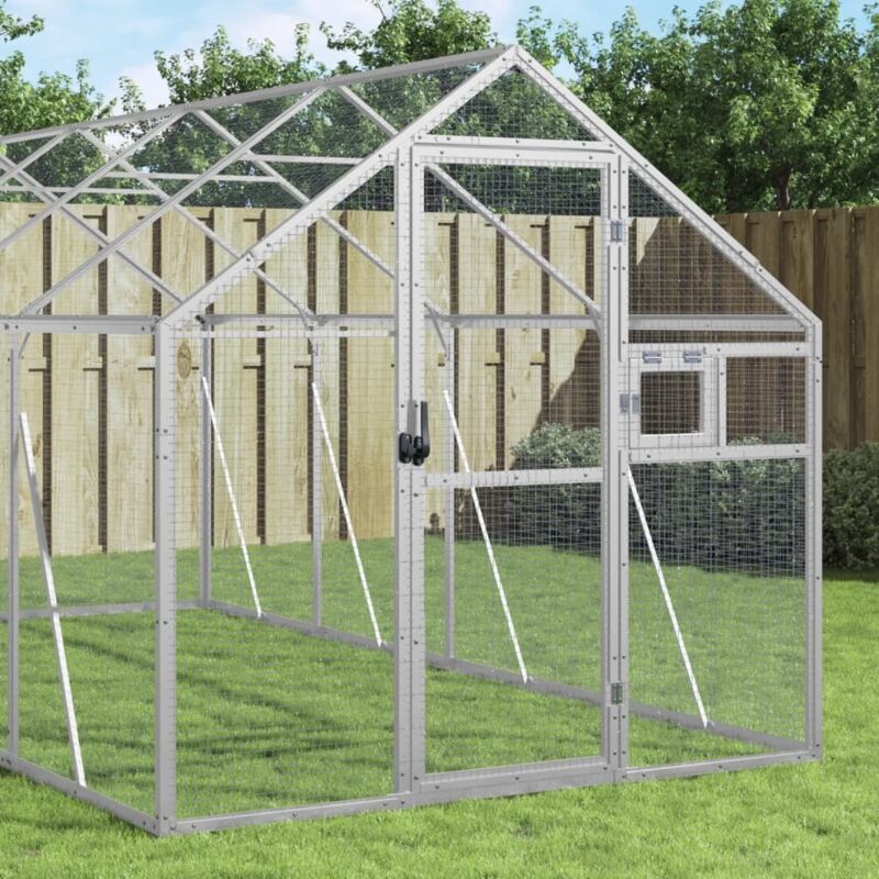 Vidaxl - Voliere Silbern 1,79x8x1,85 m Aluminium
