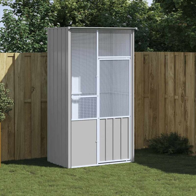 Vidaxl - Voliere Grau 115x78x200 cm Verzinkter Stahl