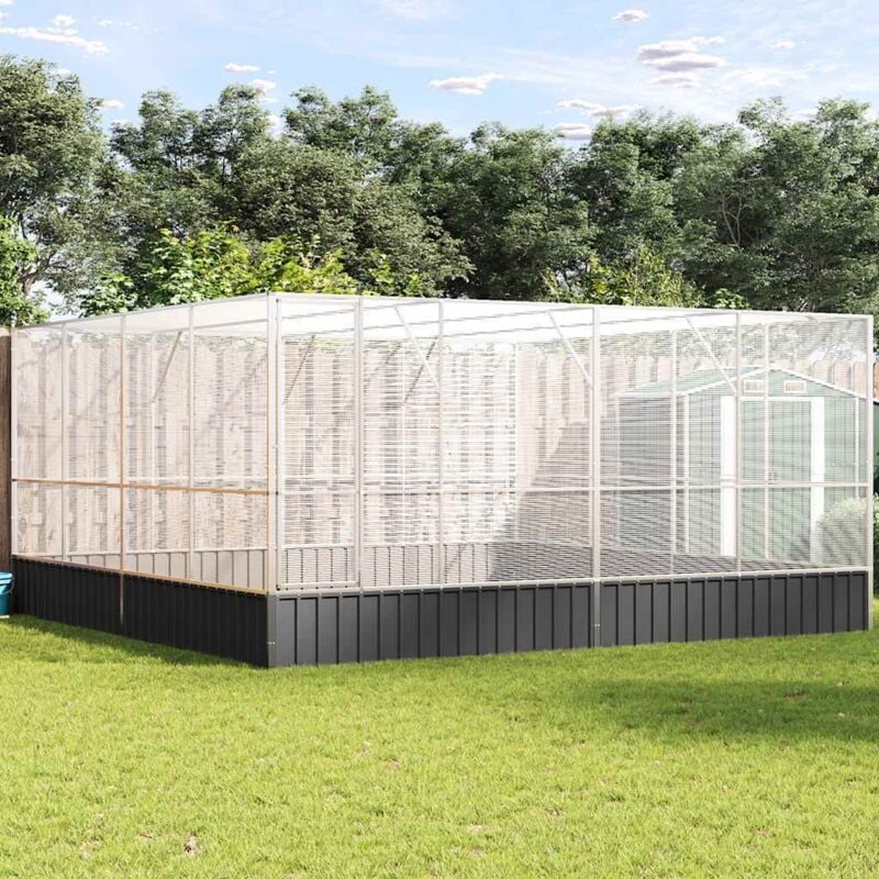 Vidaxl - Voliere Silbern 418x414x212 cm Stahl