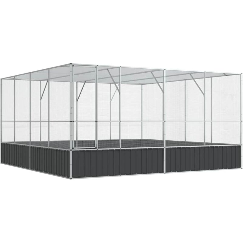 Vidaxl - Voliere Silbern 418x414x212 cm Stahl