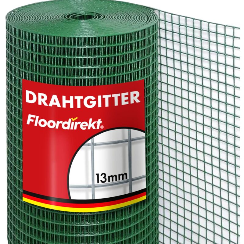 Volierendraht Mit grüner PVC Ummantelung 100 x 10 m 11,2 kg