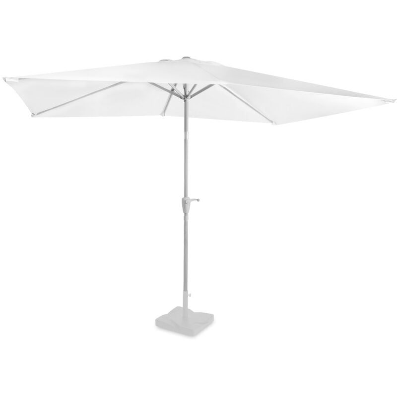 Premium-Sonnenschirm Rapallo 200x300cm – Robuster Sonnenschirm – Neigbar – UV-beständiges Tuch – Weiß – Inklusive Schutzhülle - Vonroc
