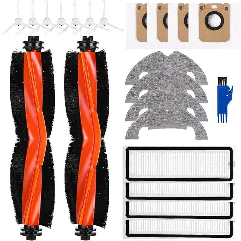 Vorderlader-Zubehörset für Dreame D10 Plus/D10s Plus/L10 Plus/Z10 Pro Staubsauger, Ersatzteile - 2 Hauptbürsten, 4 Filter