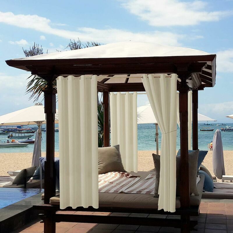 Outdoor-Vorhänge für Garten, Terrasse, Pavillon, Verdunkelungsvorhänge, winddicht, UV-Schutz, schimmelresistent, wärmeisoliert, Vorhänge mit