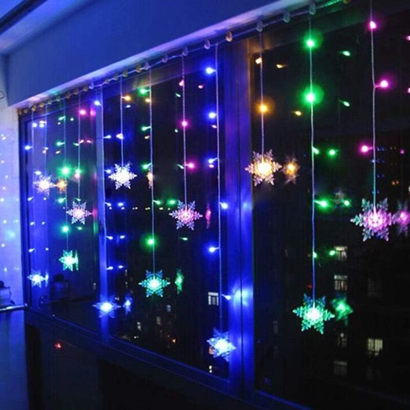 Vorhang-Lichter, Vorhang-Lichter, Sternen-LED, LED-Lichterkette, 96erLED 3,5 m, Beleuchtungsgirlande, LED-Girlande, Fensterdekoration, Weihnachten,