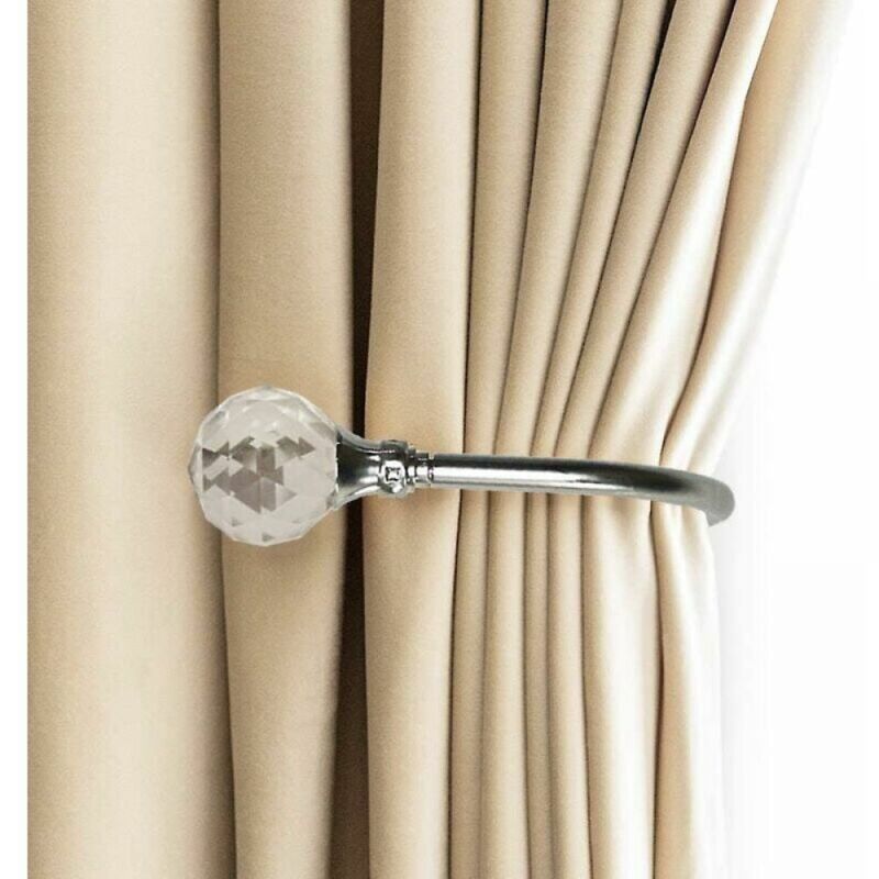 Vorhang-Raffhalter aus Metall, 2er-Pack (Silber). Vorhang-Raffhalter, Wandhaken, U-Raffhalter aus Metall