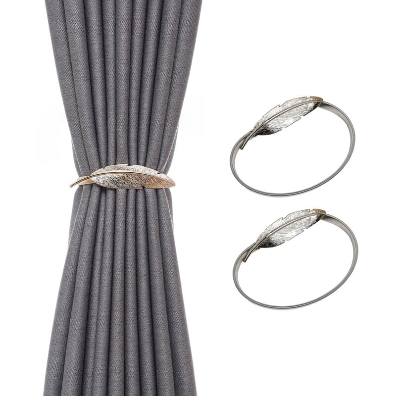 Vorhang Raffhalter, elastische Legierung, 2 Schlaufen für Gardinen