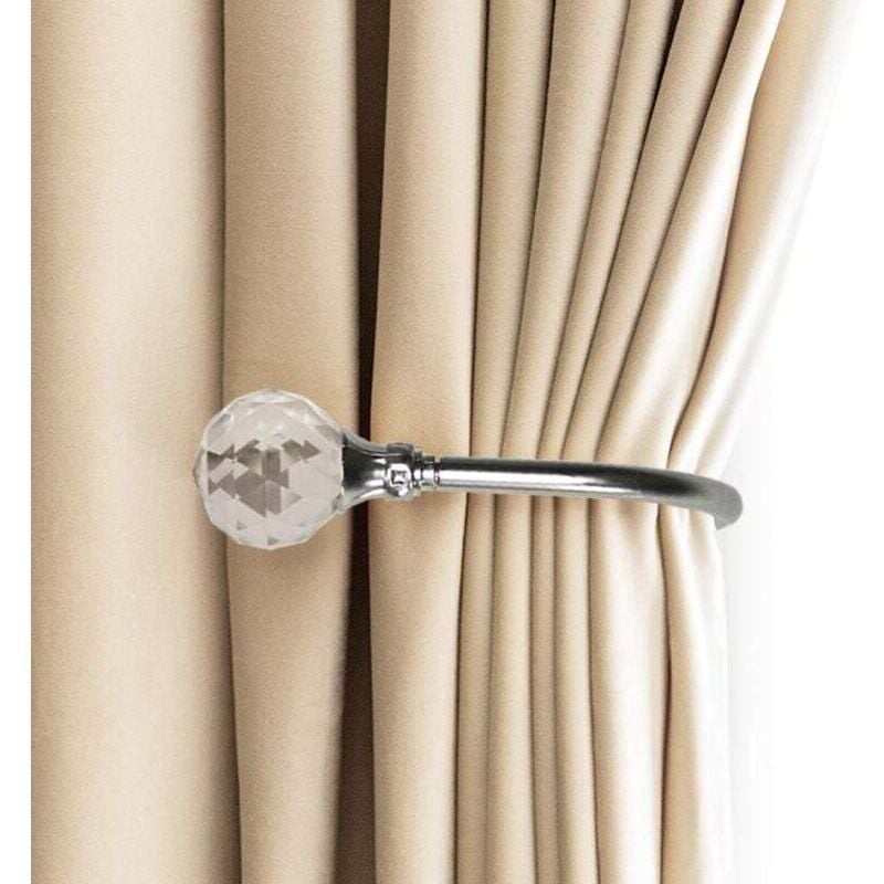 Vorhang-Raffhalter, Wandhaken, Metall-U-Vorhang-Raffhalter, Metall-Vorhang, 2 Stück (Silber)