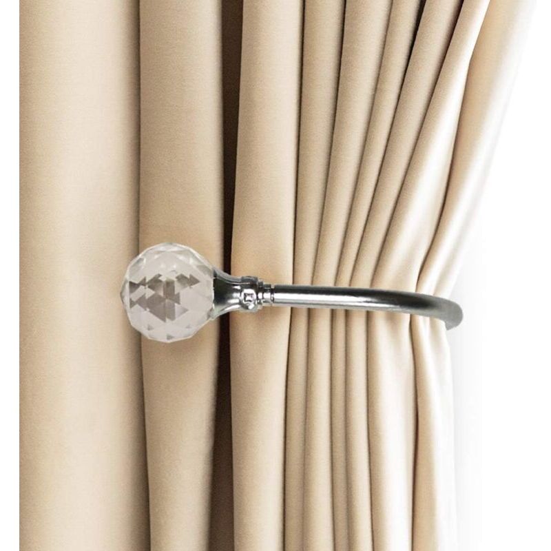 Vorhang-Raffhalter, Wandhaken, Metall-U-Vorhang-Raffhalter, Metall-Vorhang, 2 Stück (Silber)