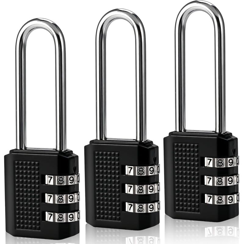 Vorhängeschloss mit digitalem Code, 3-stelliges Zahlenschloss, kleines Zahlenschloss, digitaler Code, wetterfest, digitales Zahlenschloss für Koffer,