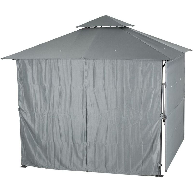 Gartenlauben-Vorhänge Amalya Schiefergrau - Für Amalya 3 x 3 m (2 Vorhänge)