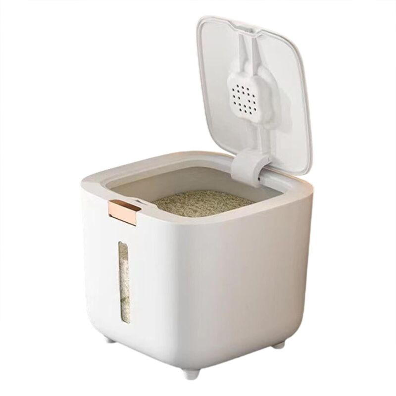 Vorratsbehälter für Reis und Getreide, Reisvorratsbehälter – versiegeltes Reisvorratsfass – Trockenfutterspender, Reiseimer, versiegeltes