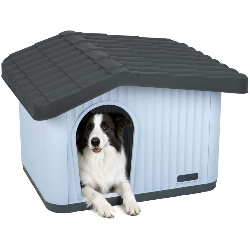 VOUNOT® Katzenhaus & Hundehütte Indoor Outdoor, Haustierhaus Winterfest und Wetterfest 75 x 63 x 51 cm, Weiß
