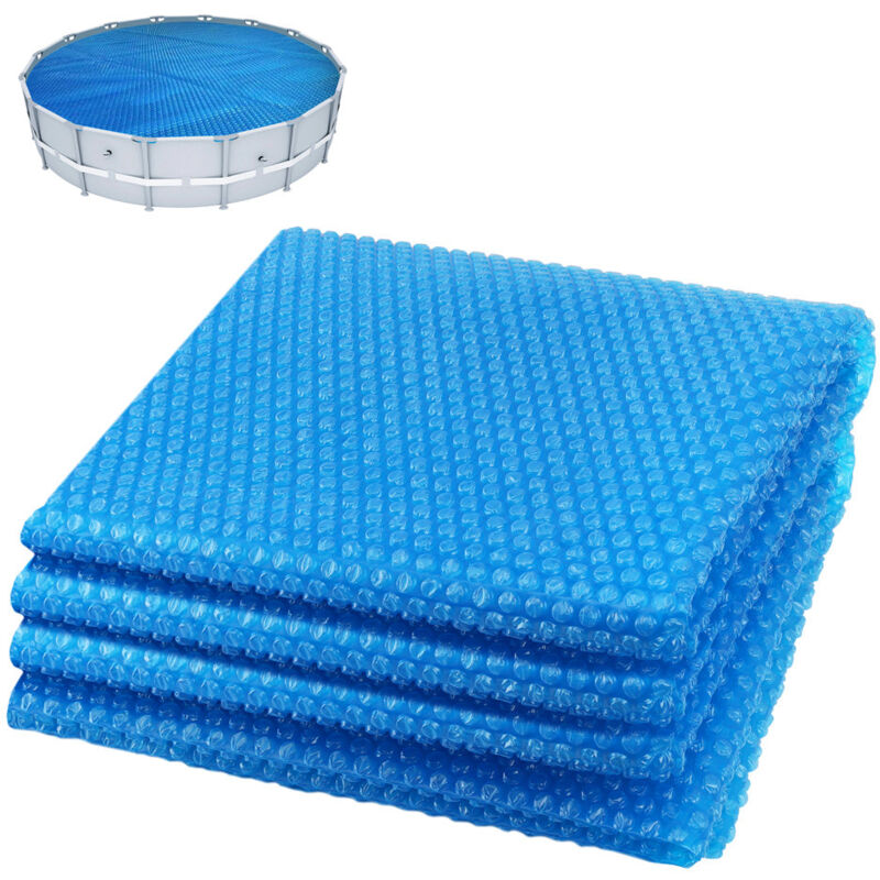 VOUNOT® Pool Solarabdeckplane Rund Ø 457 cm, Pool Solarplane Stärke 120 µm, Solarfolie Pool Zuschneidbar Blau