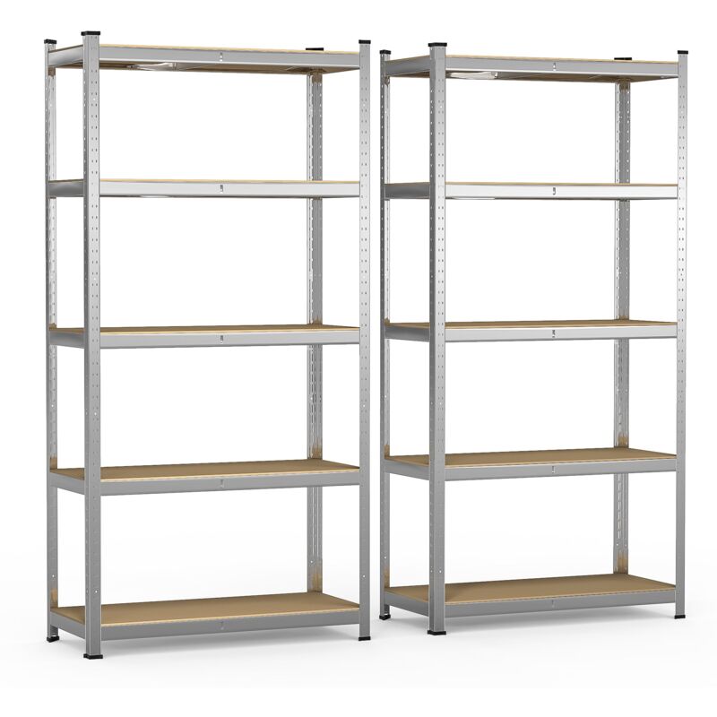 Schwerlastregal 2er Set, Regal Lagerregal Kellerregal, 180x90x40cm, 5 Böden, 875kg belastbar - Vounot