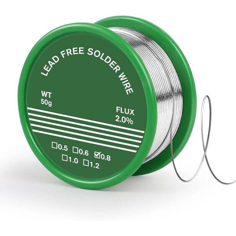 Vtizikl 0.8mm Étain de Soudure,50g Etain à Souder,Étain à Souder Avec Flux,Soudure Étain Avec Noyau de Colophane,Fils à Souder Pour Souder des